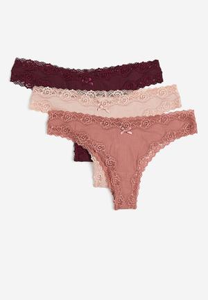 Lot of 3 Mash She Sweetie Lace Pink Panty Underwear Lingerie Brazilian —  Supermarket Brazil