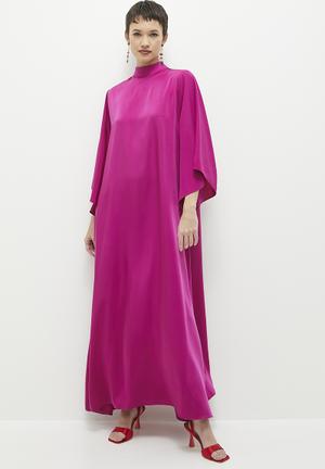 Dusty Pink 3/4 Sleeve Belted Midi Blazer Dress