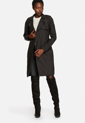 Tassy Faux Suede Trench Coat