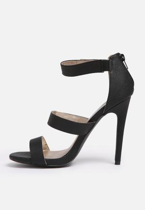 black high heels with diamonds