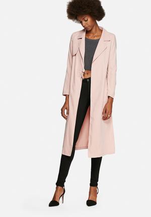 Double belted trench coat