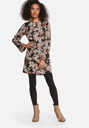 Winter floral tunic dress