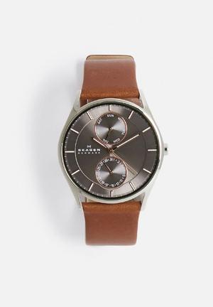Holst Leather Watch- brown/grey