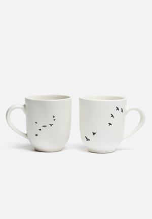 Bird mug set of 2
