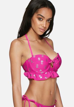 The Palm Lace Busty Bralette: Pink Hibiscus