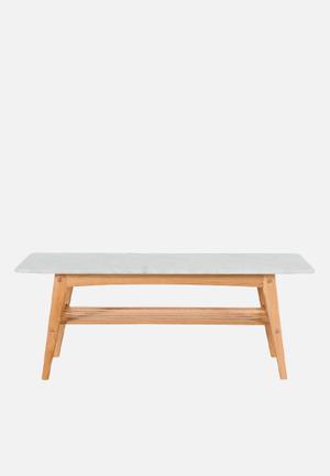 Oia marble rectangular coffee table