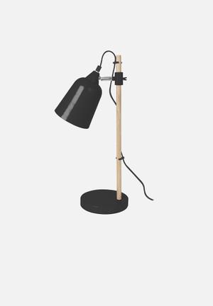 Wood-like table lamp