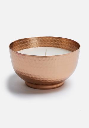 Copper candle bowl