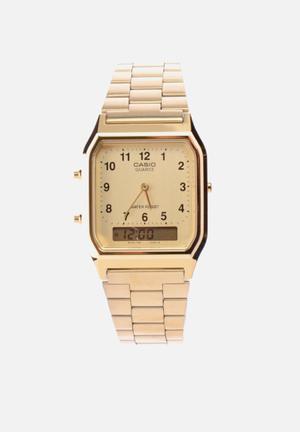 Ana Digi Dual Time Watch-gold