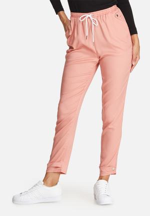 Tab ankle detail cigarette trousers