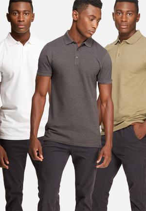 3 pack muscle fit polo
