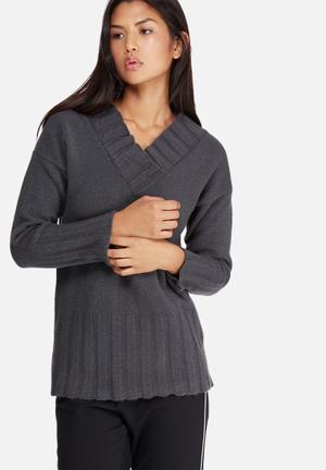 Soft touch slouchy v-neck knit