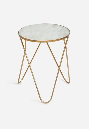 Marble copper side table