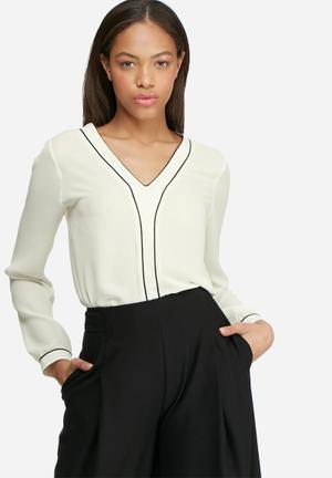 Tipped formal blouse