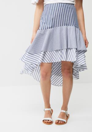 Tiered stripe skirt
