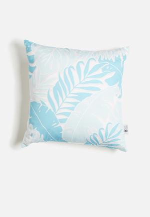 Summer fronds printed cushion