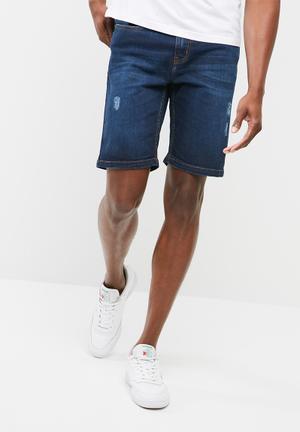 Slim denim shorts