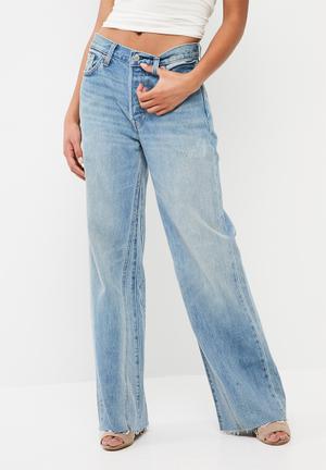 Altered wide leg jeans