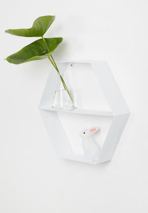 Metal hexagon shelf
