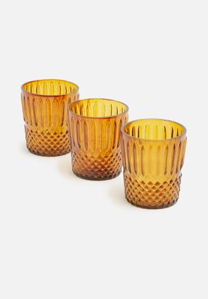 Giuliana glass votive set of 3