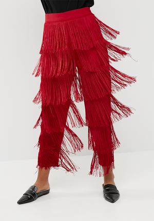 Tiered fringe trousers