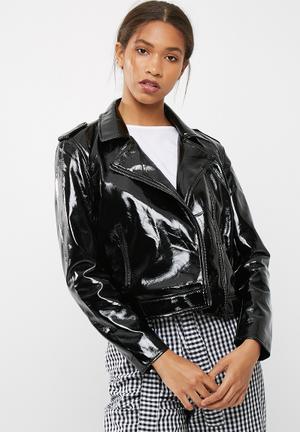 Kim vinyl biker jacket