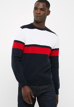 Stripe lightweight pullover knit