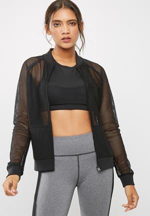 Mesh bomber jacket
