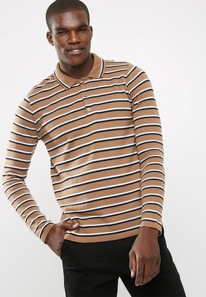 Stripe knit polo