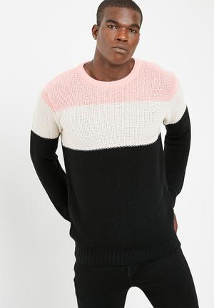 Blocked pullover knit
