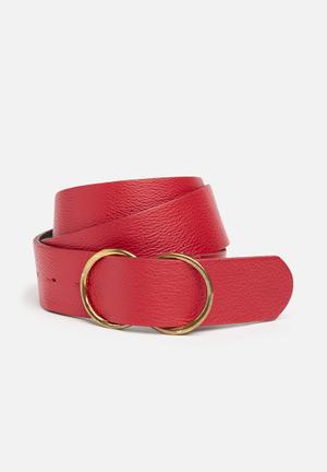 Lucia leather double ring buckle belt