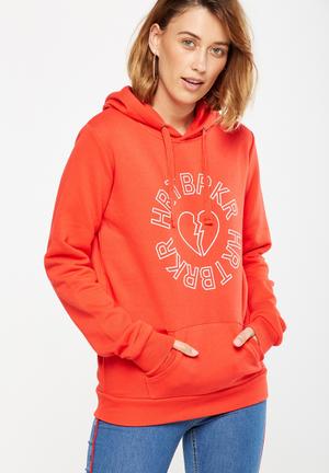 Delevingne graphic hoodie - red