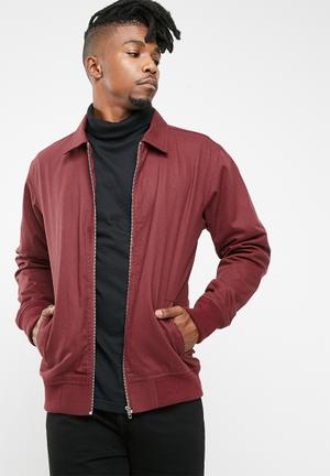 Burgundy harrington hotsell jacket mens