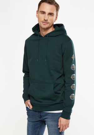 Fleece pullover hoodie - green