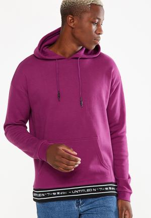Drop shoulder pullover fleece hoodie