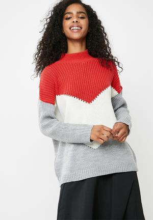 Colour blocked knit - multi