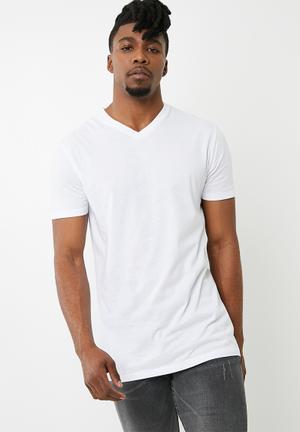 Vee neck tee - white 