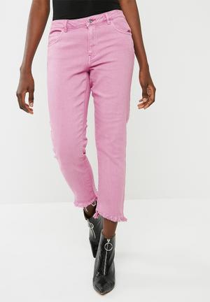 Gunvor regular straight jeans - pink 