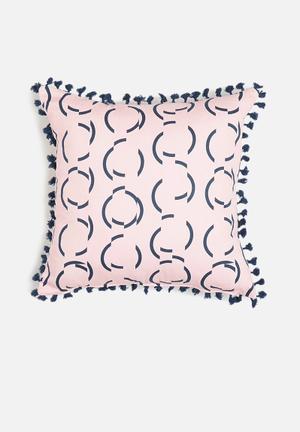 Glitch cushion cover - pink & navy