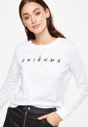 Tbar Tammy chopped graphic long sleeve tee - white 