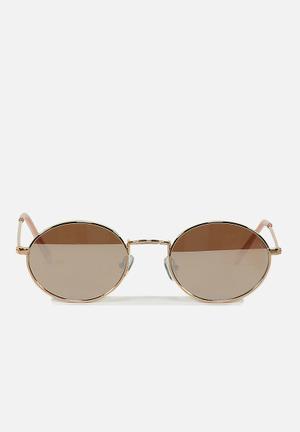 Paigey oval metal sunglasses - rose gold