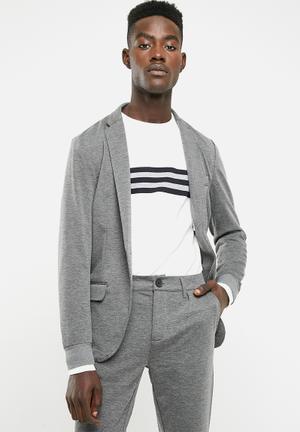 Stripe casual blazer - grey 