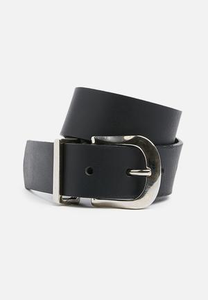 Nazley hip leather belt - black