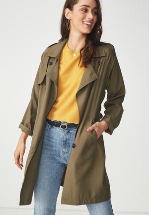 Soft mid trench - olive