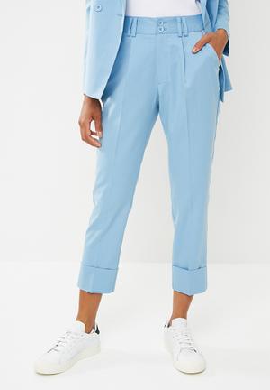Suit trouser with turn up cuff - blue