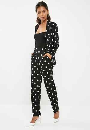 Spotted suit pant - black & white 