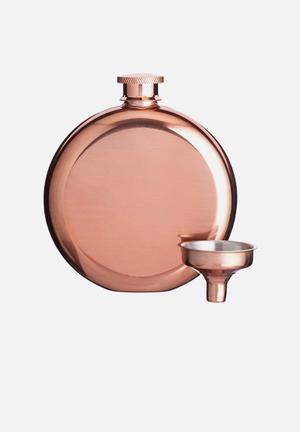 Stainless steel 140ml hip flask - copper finish