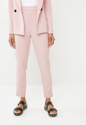 Pinstripe cigarette trousers - pink