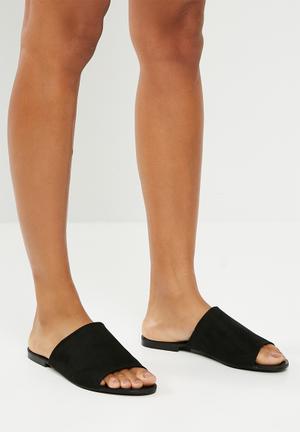 Isabella flat mule - black 