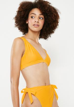 Plunge bikini top - yellow